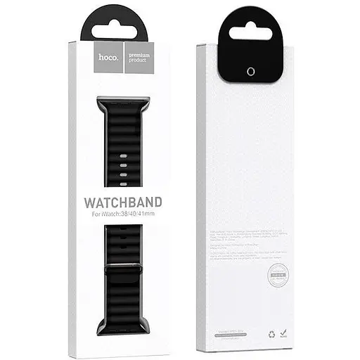 Ремінець Hoco iWatch WA12 Original series marine double buckle silicone strap (38/40/41 мм) midnight blue - фото 3