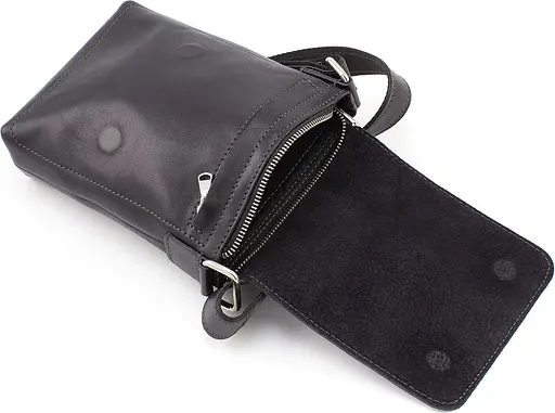 Чоловіча шкіряна сумка через плече GRANDE PELLE 20х15х5 см sum0022226 - фото 7