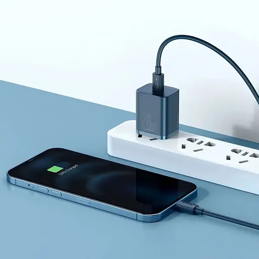 Мережевий зарядний пристрій Baseus Super Si 20W + Cable USB-C to Lightning Blue (TZCCSUP-B03) [60982] - фото 6