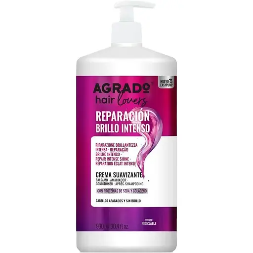 Шампунь для волос Agrado Intense Shine Repair Shampoo with Silk Proteins and Collagen for Dull Hair интенсивное восстановление и сияние 900 мл