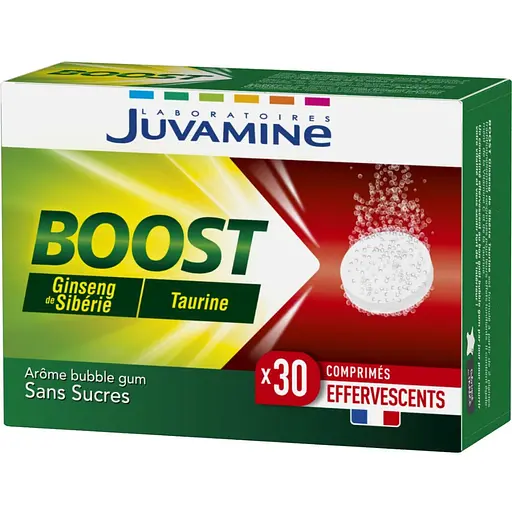 Натуральная добавка Juvamine Boost Женьшень + таурин 30 шипучих таблеток
