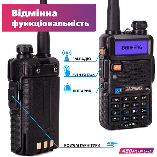 Комплект рацій Baofeng UV-5R MK4 2 шт. (8131) - фото 4