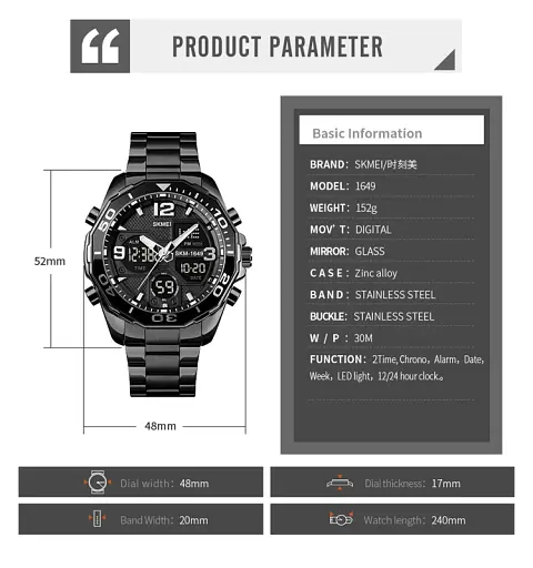 Наручний годинник чоловічий Skmei 1649 Gold, 1649GD (18424) - фото 6