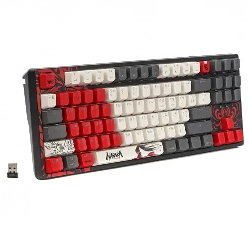 Клавіатура бездротова Bloody WS87, Naraka, Bluetooth / USB 2.4GHz / USB, механічна (перемикачі BLMS Red Plus), RGB-підсвічування, акумулятор - фото 3