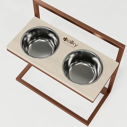 Hollky Flex L — регульовані миски на підставці для великих собак (2 × 1.8 л) - фото 7