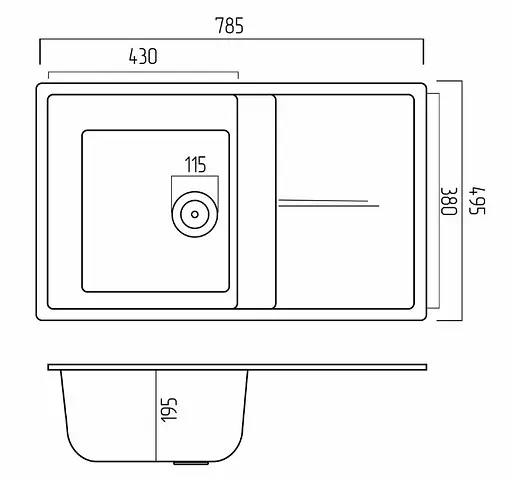 Кухонная мойка Platinum 7950 SELENA (SP000034924) - фото 6