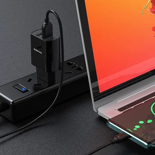 Адаптер мережевий + кабель Micro USB Borofone BA53A Powerway dual port charger set 2USB набір білий - фото 2