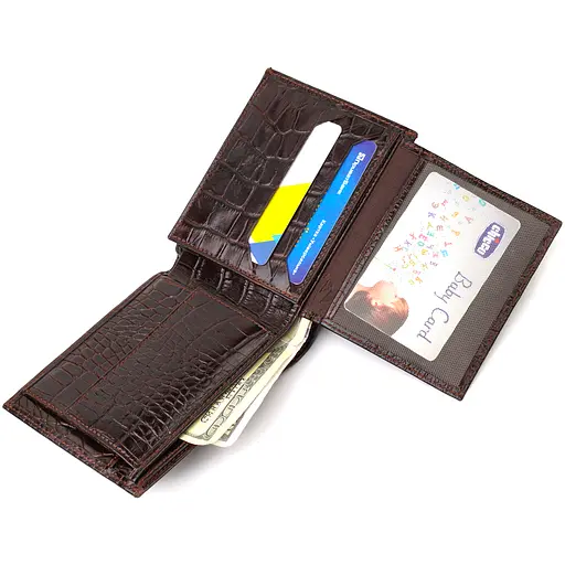 Мужской кожаный кошелек Canpellini 12х9.6х2 см acs0025591 - фото 4