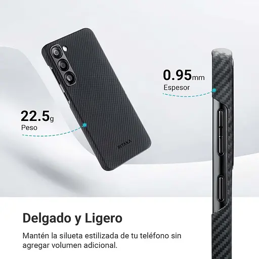 Оригинальный противоударный чехол для Samsung Galaxy S23 Plus (6.6") Pitaka MagEZ MagSafe Case 3 Twill Black/Grey - фото 4