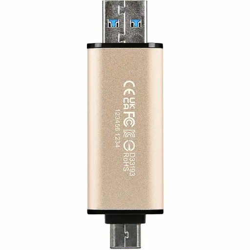 Флеш-накопичувач Transcend USB 256GB JetFlash 930 Gold-Black USB 3.2/Type-C (TS256GJF930C) - фото 7
