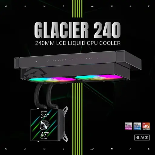 СВО GameMax Glacier 240 LCD Black (GLACIER 240 LCD BK) - фото 13