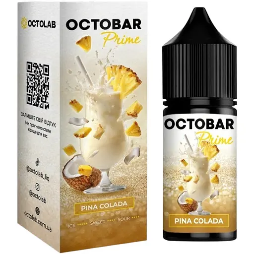 Набор компонентов для самозамеса солевой заправки Octobar Prime 30 мл Pina Colada Пинаколада Ананас Кокос 0-50 мг (19062) - фото 1