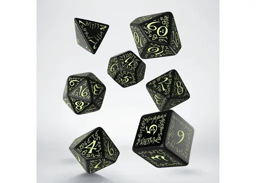 Набор кубиков Elvish Black & glow-in-the-dark Dice Set , 7 шт. (SELV04) - фото 2