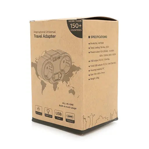 Розетка двойник Voltronic с заземлением HHT609W, USB+Type-C, 3.4А, зашита от перегрузки, White - фото 2