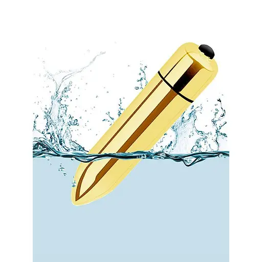 Мини вибропуля для женщин с 10 режимами вибрации 9,3 см золотистый - фото 2