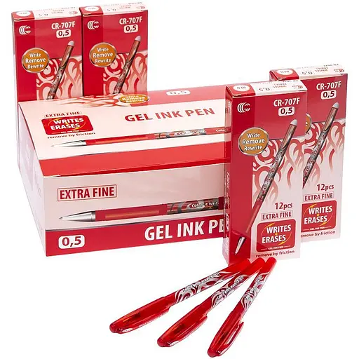 Ручка С пише-стирає червона 12 шт в кор. CR-707F червона(93343)