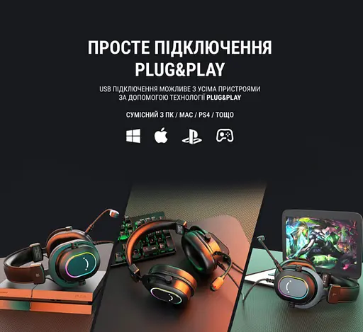 Игровые наушники с микрофоном Fifine H-6B RGB USB 7.1 Black - фото 8