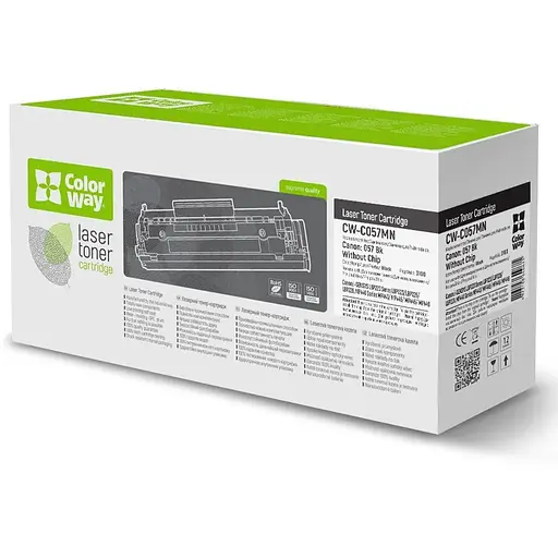 Картридж Canon 057, Black, LBP223/226/228, MF443/445/446/449, 3100 стор, ColorWay, без чіпа (CW-C057MN)