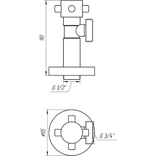Кран напівобертовий кутовий Solomon 1/2″х3/4″ Retro 7077 000004158 - фото 5