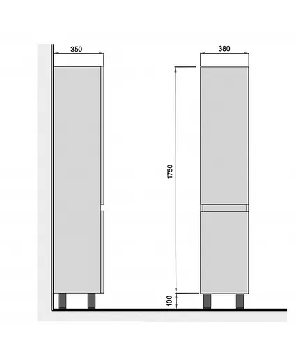 Пенал Мойдодир MoonShine П-38 білий глянсовий підлоговий, Білий - фото 7