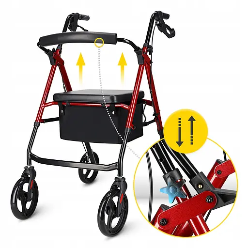 Роллер для ходьбы 4FIZJO складной, с сумкой Black/Red (P-5905973406901) - фото 9