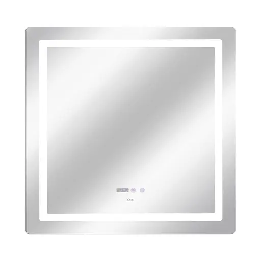 Дзеркало Qtap Mideya 800x800 з LED-підсвічуванням Touch, з антизапотіванням, з годинником, диммером яскравості QT2078NCF8080W - фото 4