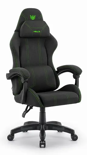 Компьютерное кресло Hell's HC-1014 Black-Green ткань - фото 1