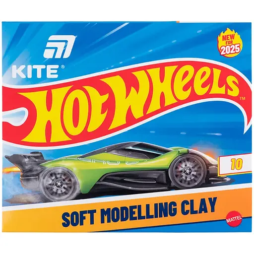 Пластилін восковий Kite Hot Wheels 10 кольорів 200 г (HW25-084)