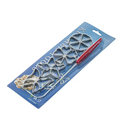 Формочки для хвороста хрустиков вафельного печенья из жидкого теста с бабочкой 4 шт. в наборе (толщина 1 см), Kitchen Master Серый 86768 - фото 5