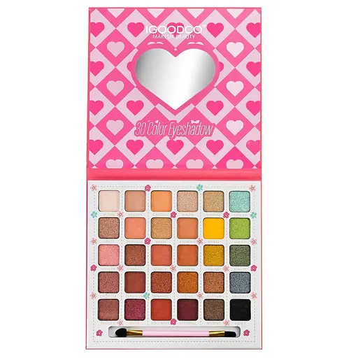 Дитяча палетка тіней для повік Igoodco IG3125, 30 кольорів, з пензликом - фото 3