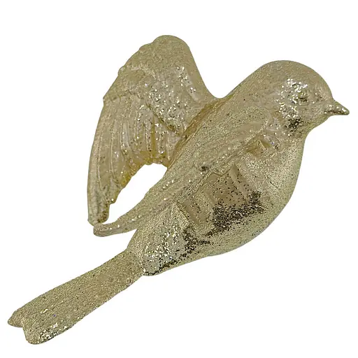 Елочная игрушка MIS LT Птичка 8х6х4 см золотой - фото 1