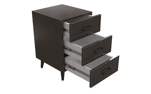 Тумба Віва 3 на конусних ніжках Ferrum-decor 56,5x35x40 Чорний метал ДСП Венге Магія 16 мм (FRD-106819)