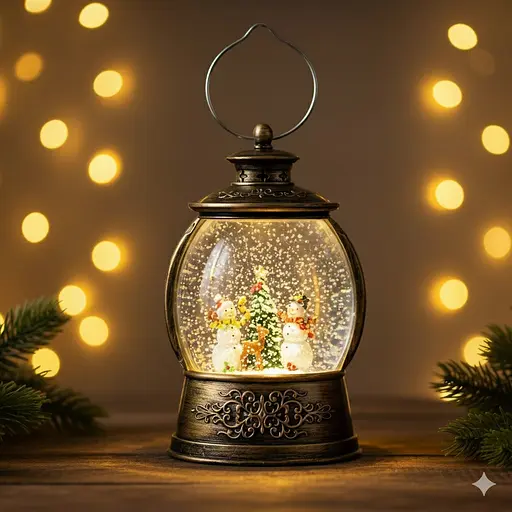 Светильник-декор новогодний Фонарь XHF-8005 LED 5 мелодий USB AAх3 (14.5х9х24см) - фото 5
