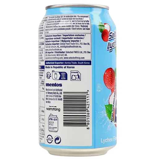 Напій Mentos Salty Lychee газований безалкогольний 0.34 л - фото 2