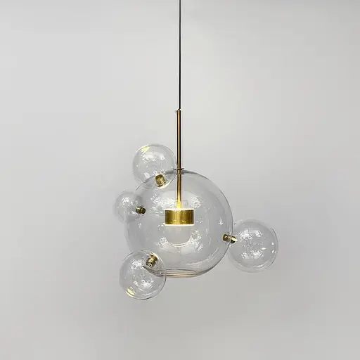 Підвіс-молекула в латунному корпусі Ø 30 см + 4 кульки | Арт. AA 397-300+4 AB+CL | Line F - фото 8