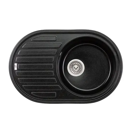 Кухонна мийка Lidz 780x500/200 BLM-14 (LIDZBLM14780500200), Чорний - фото 1
