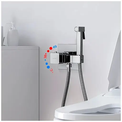 Набір гігієнічного душу прихованого монтажу Gappo G7207-40 з термостатом, хром, Хром - фото 3