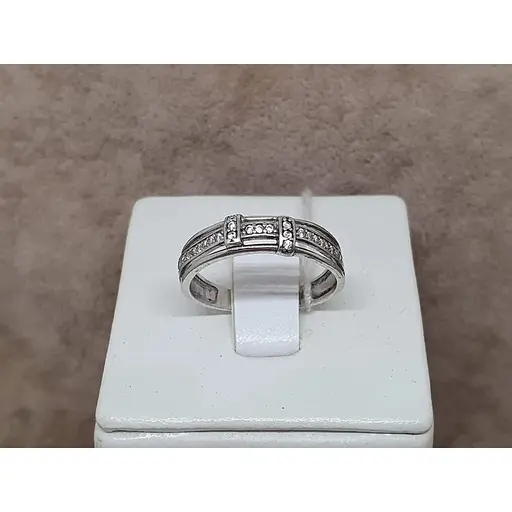 Серебряное кольцо Агни ВАТЕРВЕЙС с фианитами. 1152/1Р-CZ 17,5 - фото 4