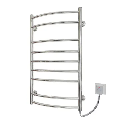 Электрический полотенцесушитель Kosser Дуга Элит 800x500/9 ER рег. ДДЕ02ЕR, Хром, Правое - фото 1