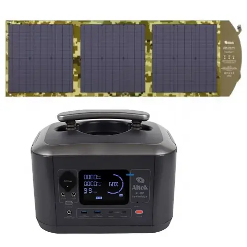 Зарядна станція Altek AL 600 PowerEdge 600W 537,6Wh + сонячна панель ALT-120 мілітарі
