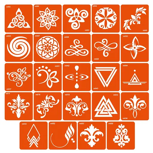 Набір трафаретів для біо-тату «M - візерунки» m-simple_24_1