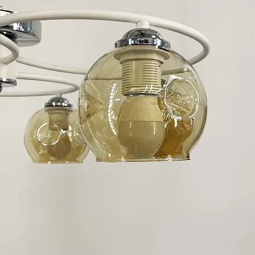 Стельова люстра-орбіта на 6 плафонів (янтарних або графітових) | Арт. 7060/6 WT | Line F - фото 5