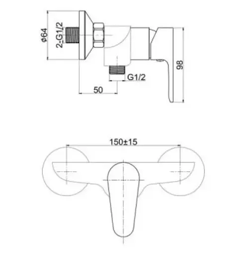 Змішувач для душу Cersanit Cersania S951-234 одноважільний Хром 30412 - фото 2