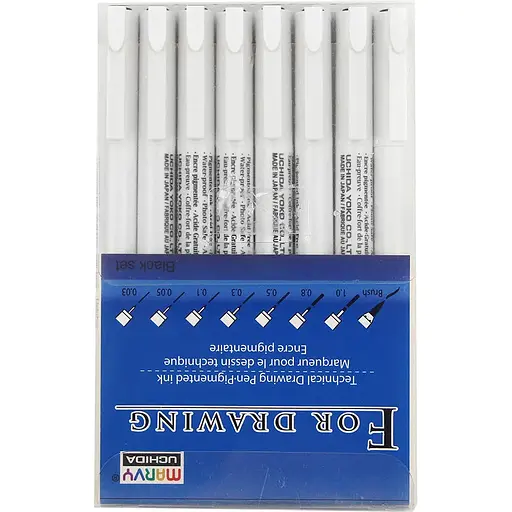 Набір мультилайнерів Marvy чорний 8 шт. - фото 1