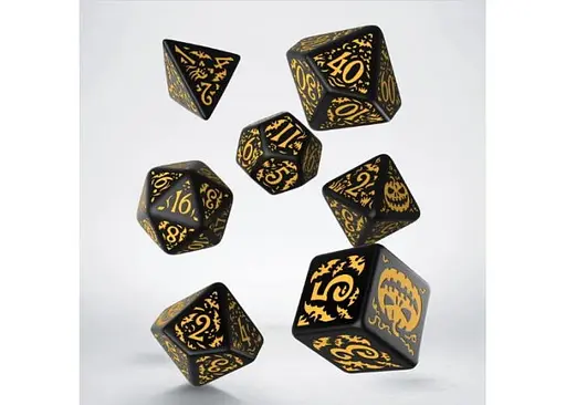 Набір кубиків Halloween Pumpkin Black & Glow in the dark Dice Set , 7 шт. (SHAP4F) - фото 2