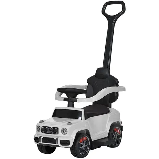 Каталка-толокар M 5795AL-1 з музикою, світлом, Bluetooth та шкіряним сидінням, біла