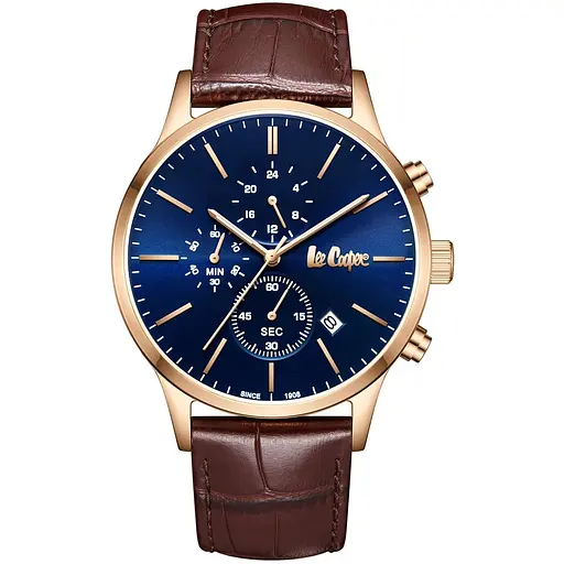 Наручний годинник чоловічий Lee Cooper Leather Gold Золотистий (3435)