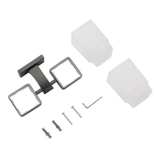 Склянка для зубних щіток подвійна Gappo G0708-9 збройова сталь графітовий хром - фото 2