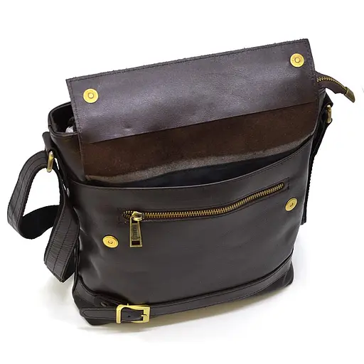 Кожаная мужская сумка через плечо TARWA 29х31х8 см nsa0001266 - фото 7