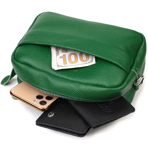 Жіноча шкіряна сумка Vintage 20х13х6 см 000245013 - фото 6